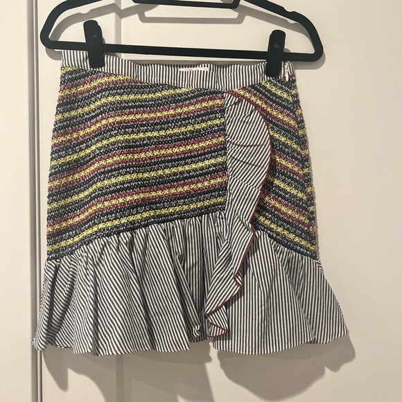 Parker Jordon Flounce Shirting Mini‎ Skirt Size 6 Side zip - Picture 4 of 4